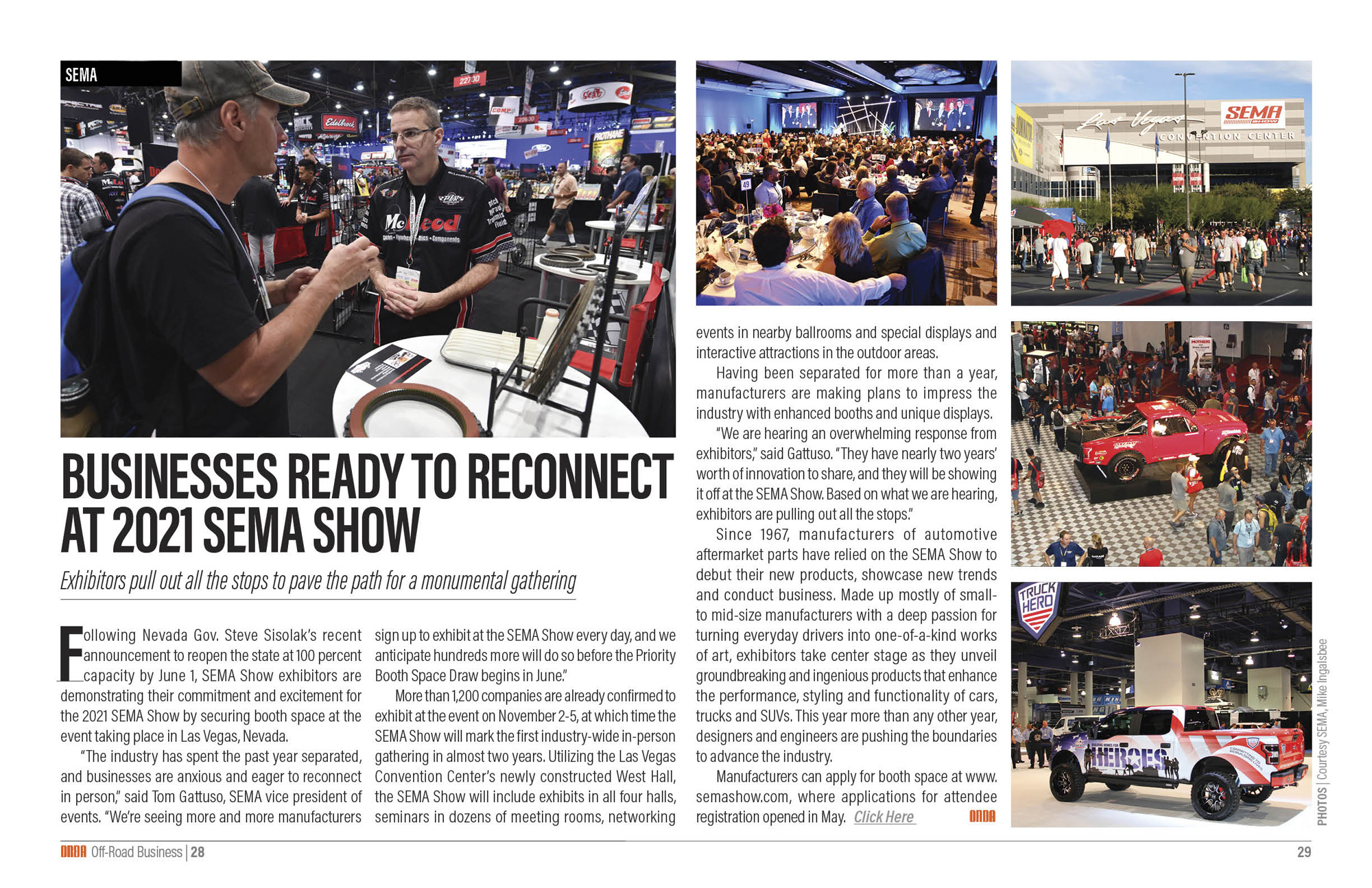 Businesses Ready to Reconnect
at 2021 Sema Show